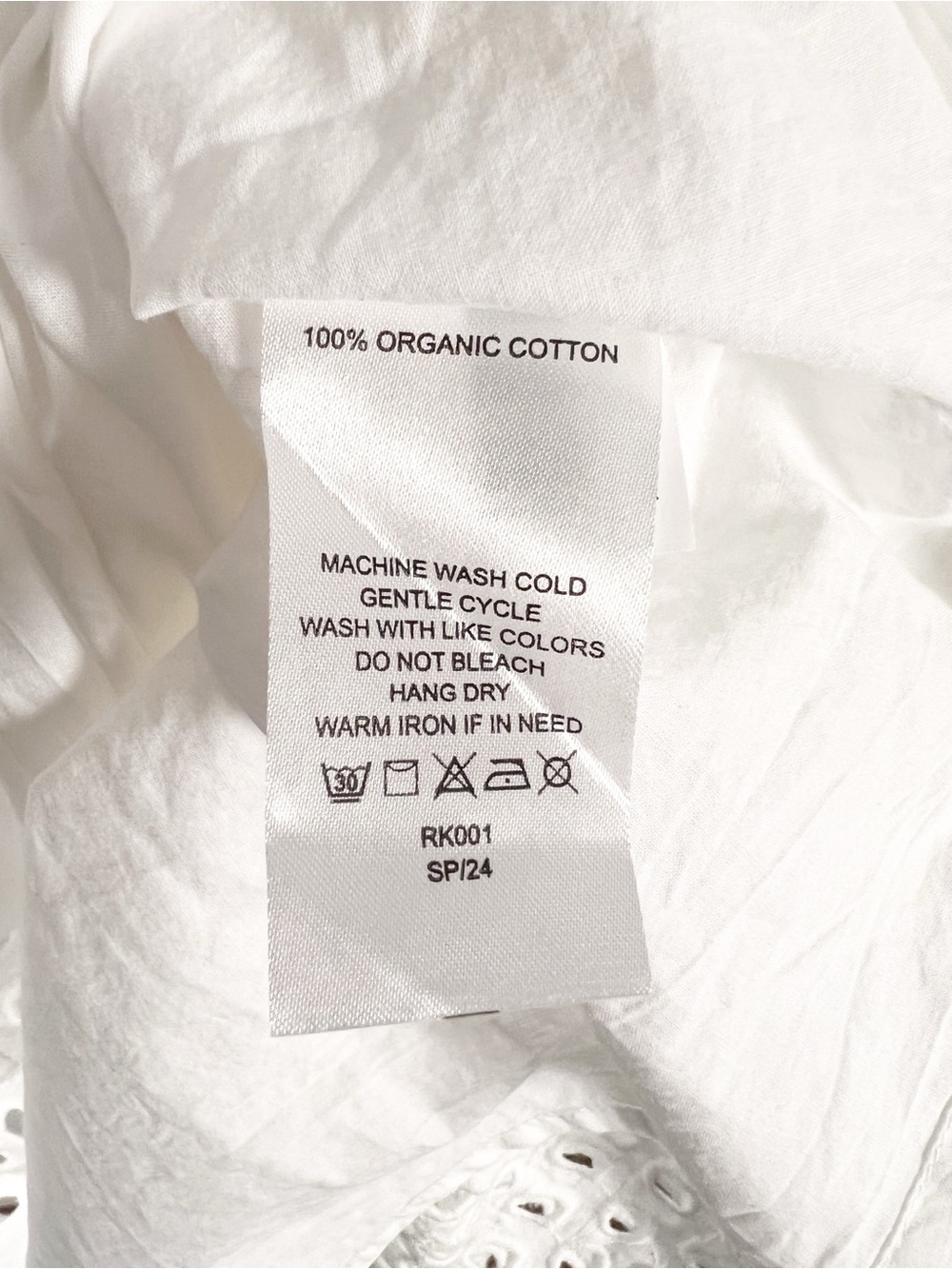NWT Quince Organic Cotton Eyelet Mini Tiered Dress White Size Large - Picture 6 of 9